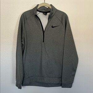 EuC Nike Heather Gray Half-Zip Sweatshirt Dri FIt sz M